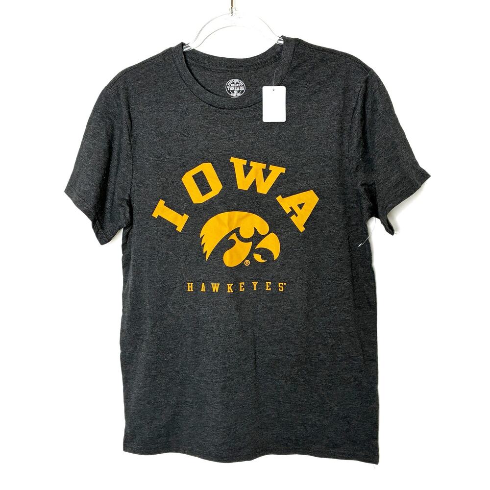 Iowa Hawkeyes Gray Short Sleeve Tee Cotton Poly Rivalry Threads NWT Mens Small